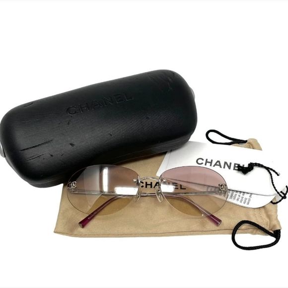 CHANEL Accessories - Chanel Vintage Y2K Frameless Pink Gradient Sunglasses